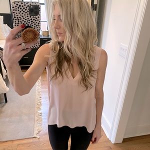 Express blush sleeveless v neck top